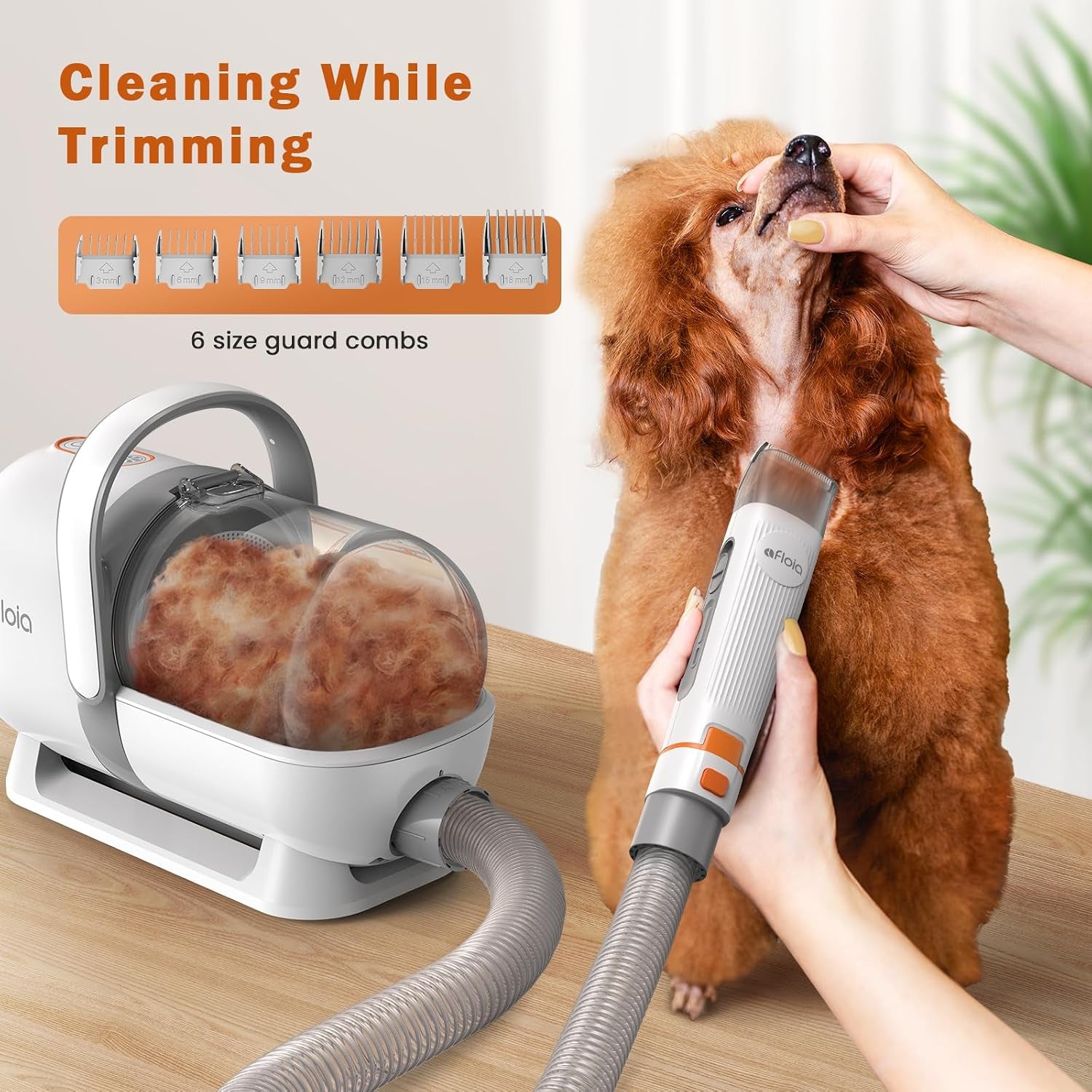 Dog Grooming Vacuum Kit, 1.5L Tank, White | Contains Floating Fur during Coat Care, Helping Sofas, Floors and Clothes Stay Cleaner between Deep Cleans.