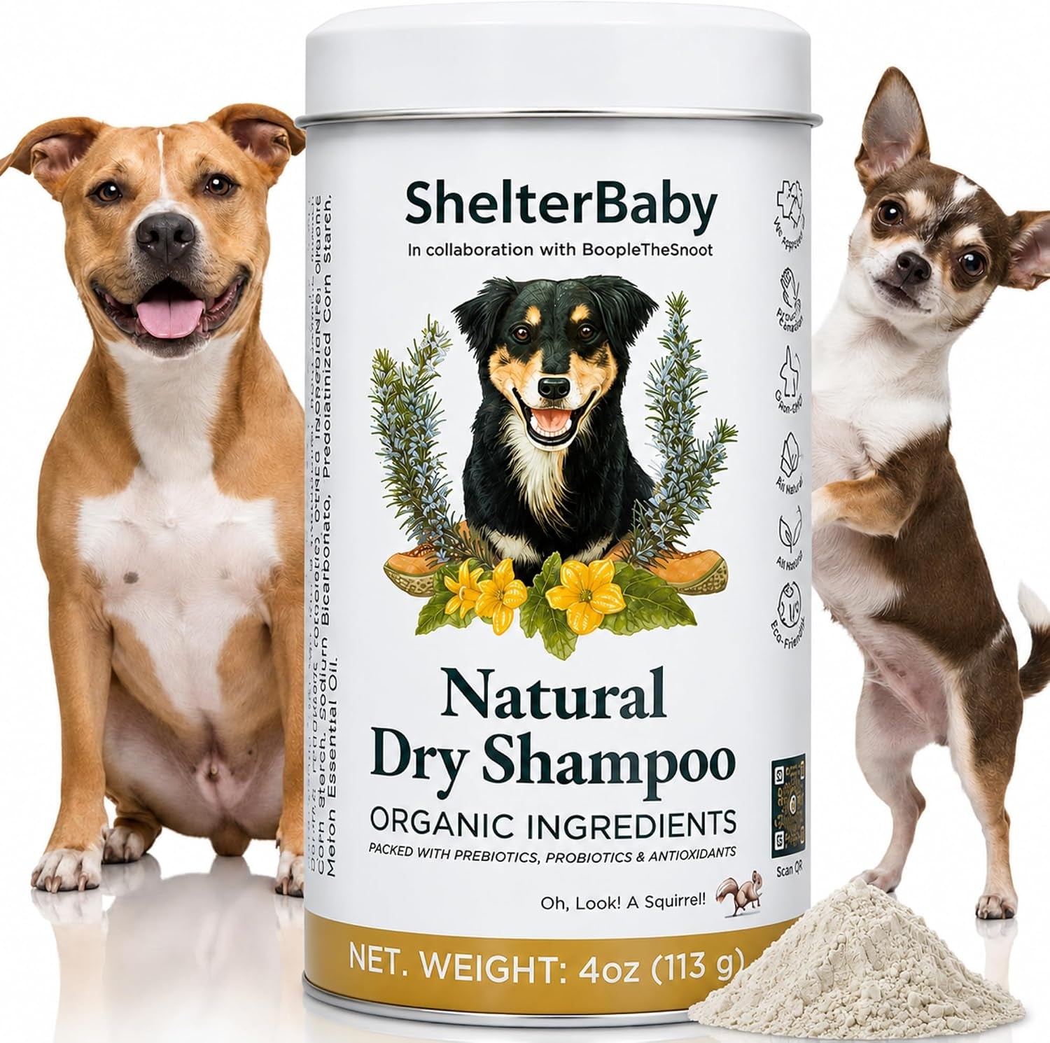 Dry Shampoo for Dogs – Antifungal Itchy Skin & Hot Spot Relief, Yeast Infection & Paw Licking Treatment, Dog Powder with Allergy Support & Odor Relief