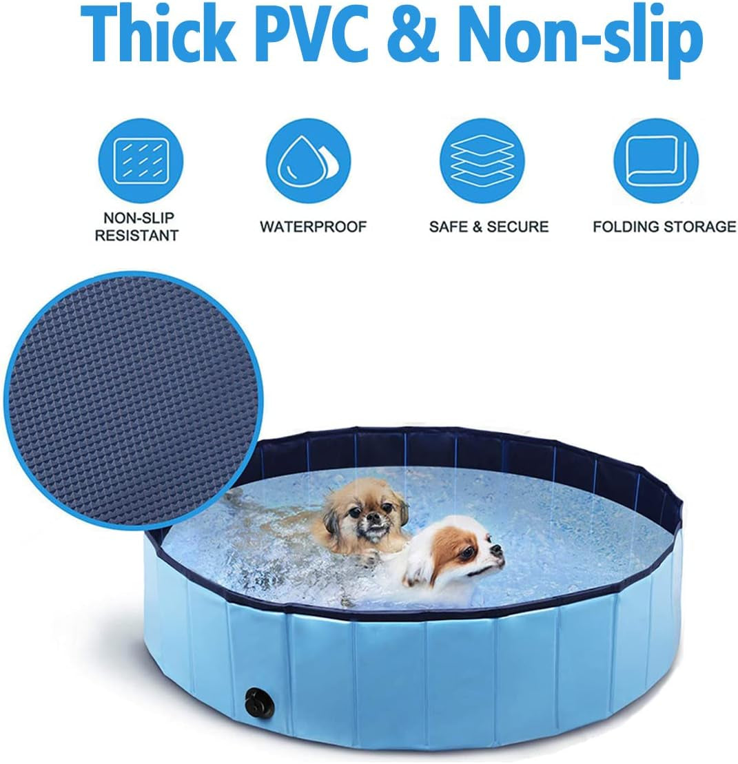 Dog Pool Foldable Dog Pool Pet Pool Swimming Pool Portable Suitable for Indoor and Outdoor Use (40X12In)