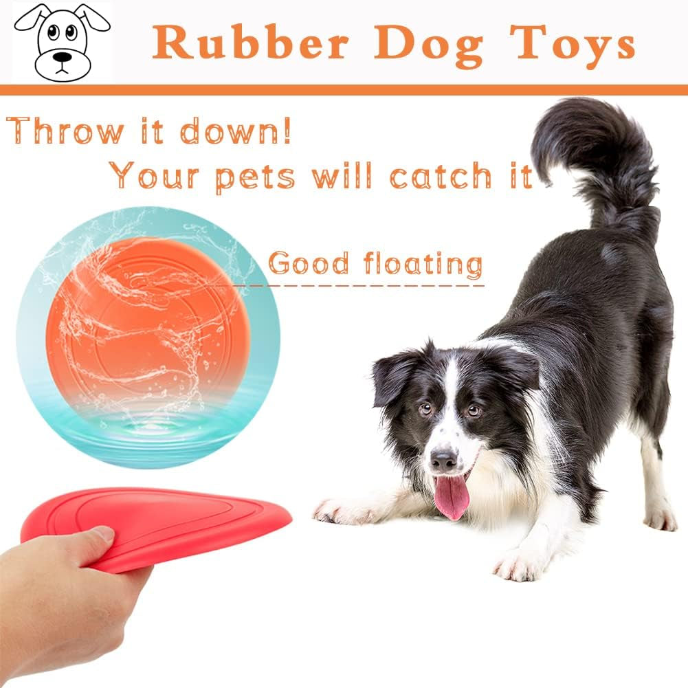6 Pack Dog Flying Discs - Interactive, Soft Floating Saucer for Small, Medium Dogs - Safe on Teeth