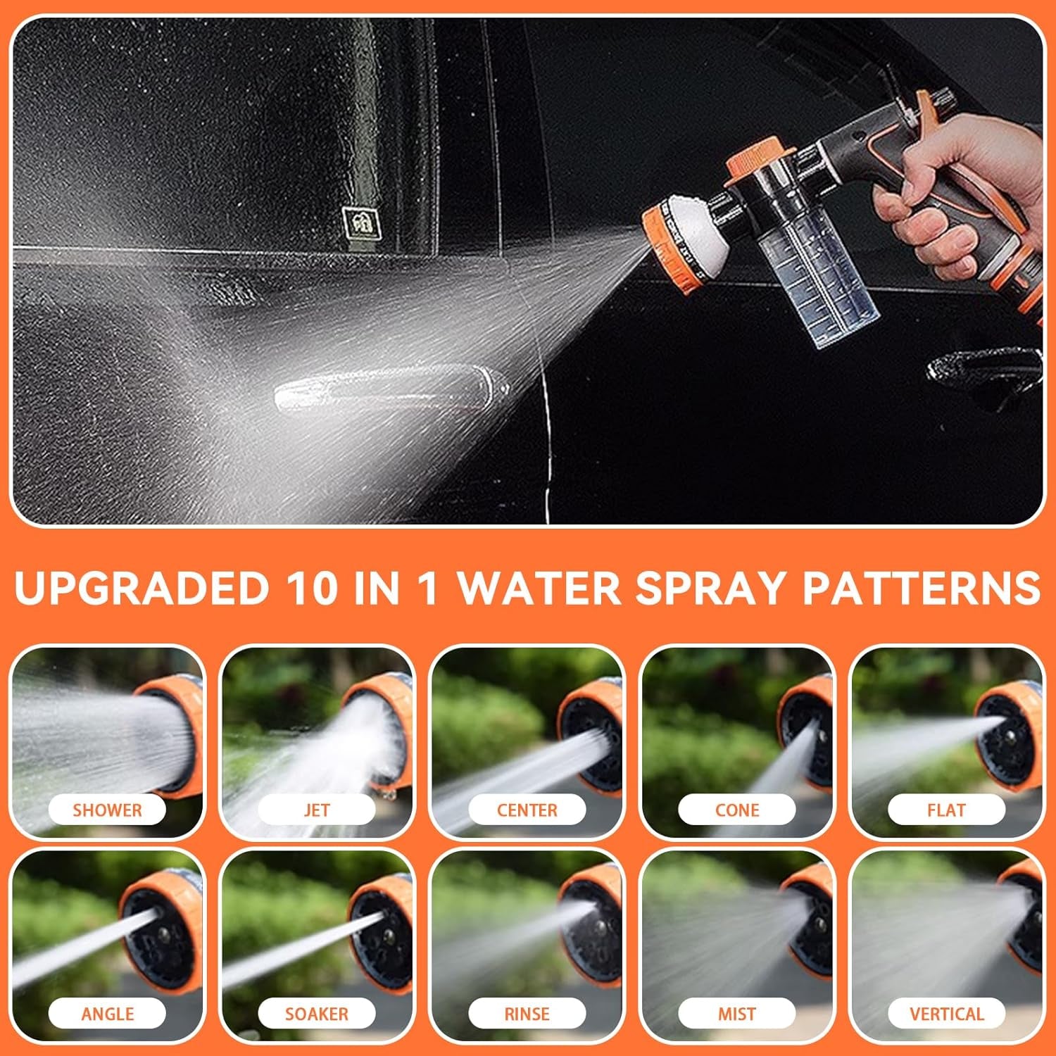Dog Washing Hose Attachment, Dog Shower Attachment Hose Nozzle Foam Sprayer | Garden Hose Sprayer Nozzle with Soap Dispenser, Dog Hose Attachment with Shower Hose Adapter for Indoor Outdoor Pet Shower