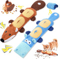 Dog Toys for Aggressive Chewers 2 Pack, No Stuffing Squeaky Chew Toy for Small Medium Breed, Puppy Teething Interactive Dog Toys to Keep Them Busy