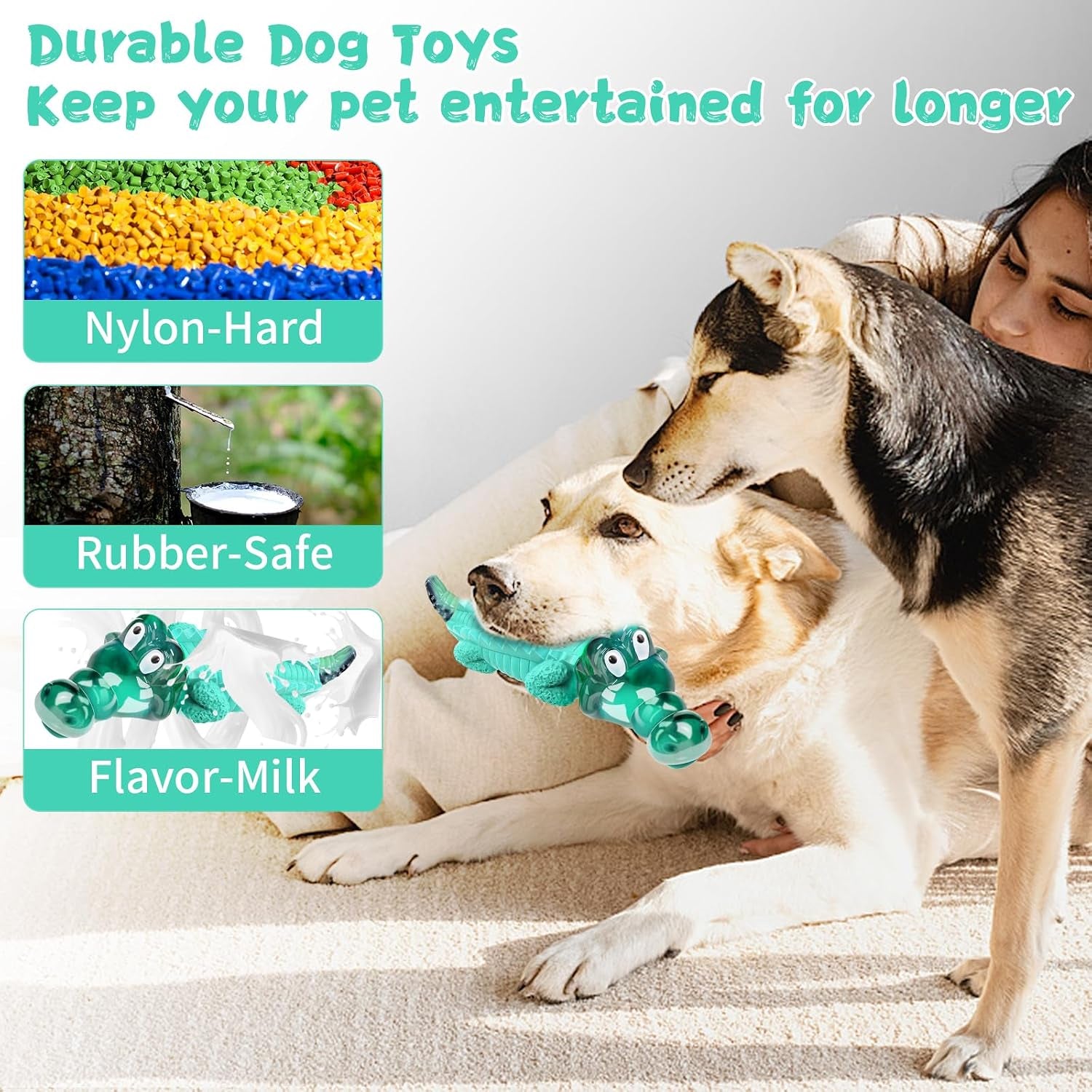 Large Dog Chew Toys for Aggressive Chewers： Almost Indestructible Dog Toy to Keep Them Busy & Reduce Boredom-Gift Toys for Small Medium, Large Breed