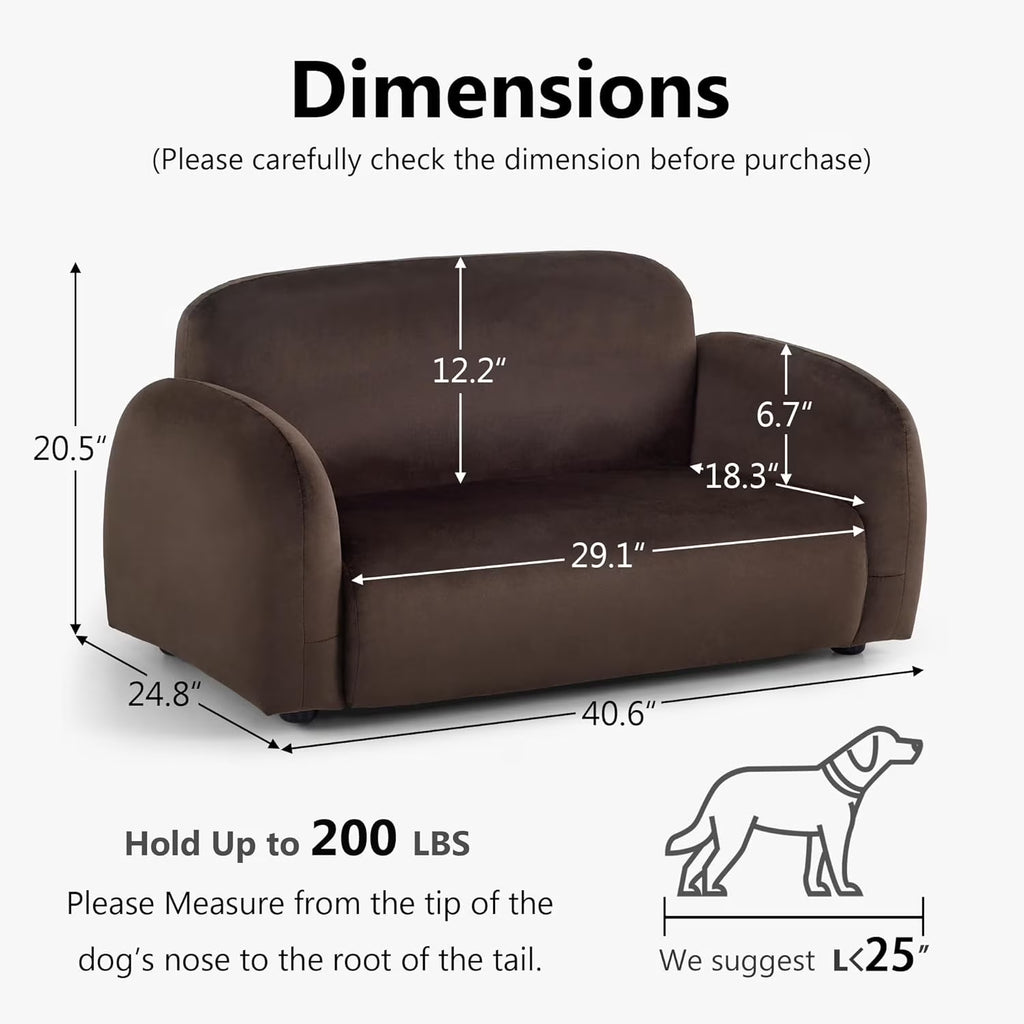 Dog Sofa with Anti-Slip Feet, 40" X 24.8" Pet Couch for Small Medium Dogs