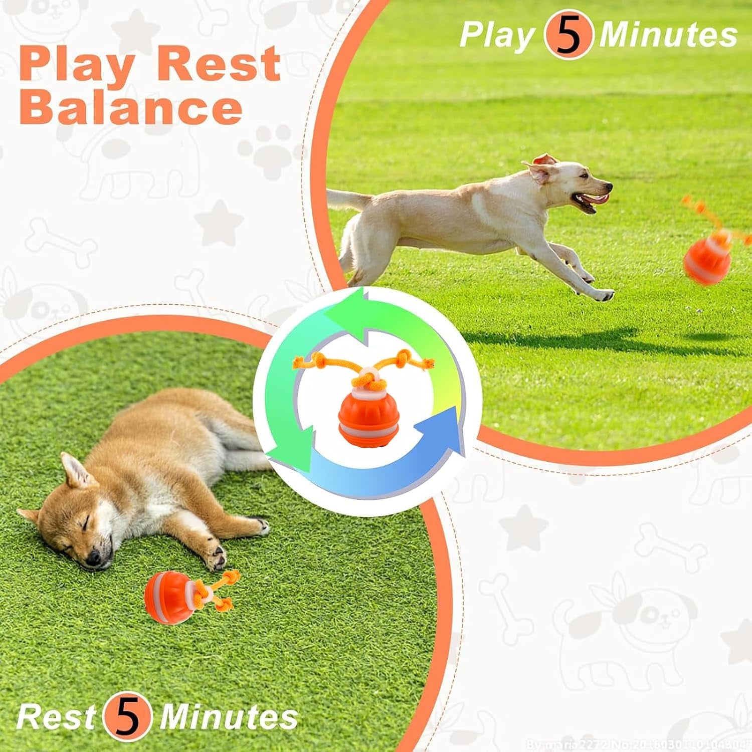 2Paks Interactive Dog Toys，Peppy Pet Ball for Dogs，Motion Activate Rolling Ball for Puppy/Medium Dogs，Active Rolling Dog Bal L Wicked Bal L for Daily Training, Dog Toys to Keep Them Busy(Blue&Orange)