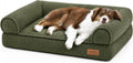 Cute Dog Bed, Thickened Orthopedic Dog Sofa, Waterproof&Washable | 36" Corduroy Dog Couch with 4" Extra-Thick Egg-Crate Foam, Large Pet Bed for Medium to Large Dogs, Green