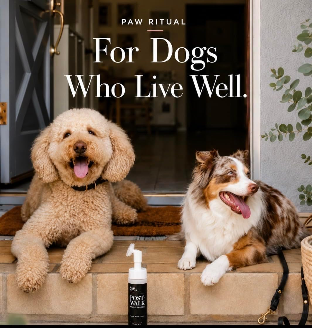 Dog Paw Cleaner, Dog Paw Wash, No-Rinse Foaming Paw Cleanser with Silicone Brush for Dogs & Puppies, Plant-Derived Formula for Sensitive Paws, 6.8 Fl Oz