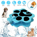 Dog Water Fountain and Sprinkler, Outdoor Pet Dog Step on Water Dispenser with Hose, Multifunctional Paw Activated Drinking Fountain, Garden Sprinkler Toy, Blue