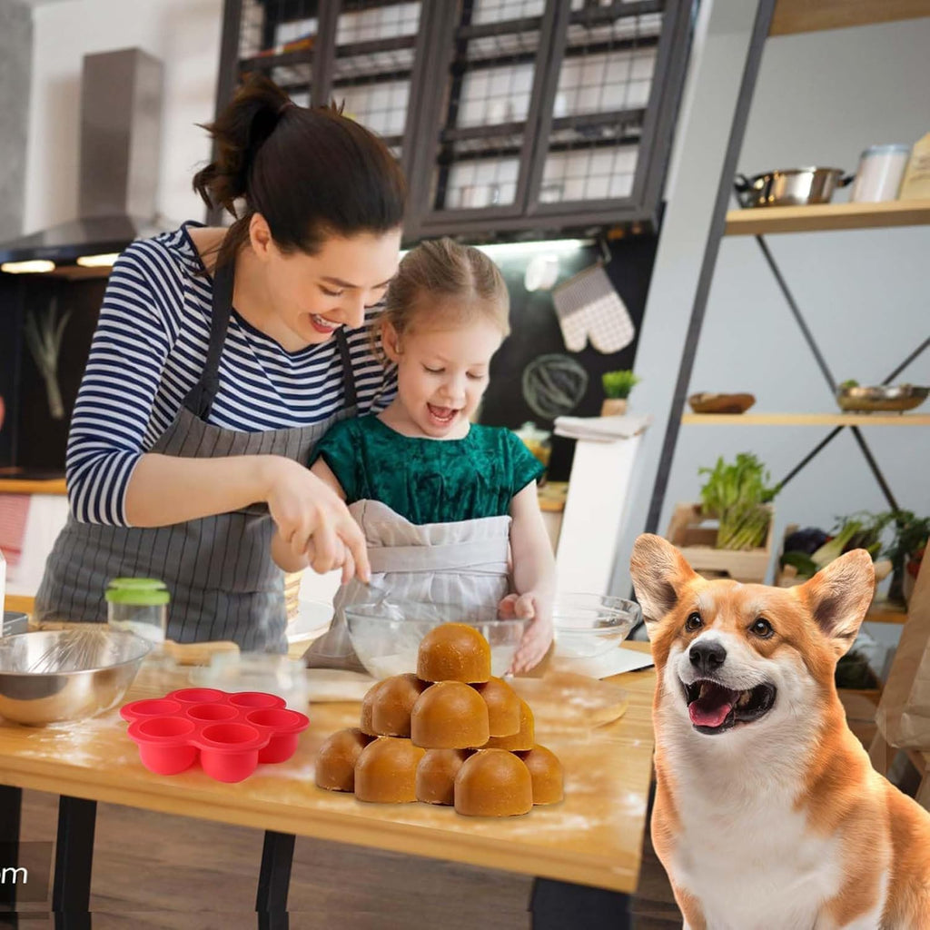 Frozen Dog Treat Mold Small with Lid,Dog Treats Ice Tray Molds Silicone for Freezing, Freeze Refill Treats