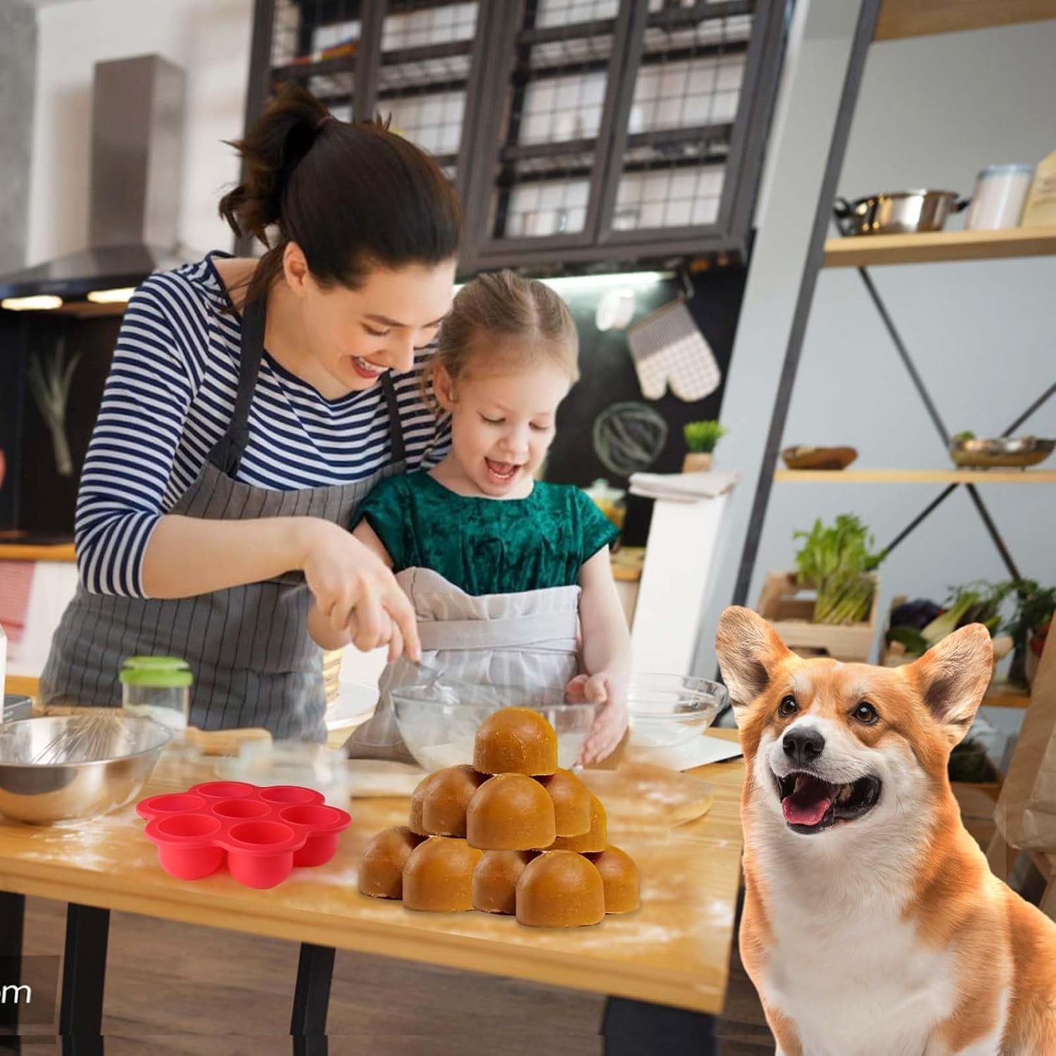 Frozen Dog Treat Mold Small with Lid,Dog Treats Ice Tray Molds Silicone for Freezing, Freeze Refill Treats