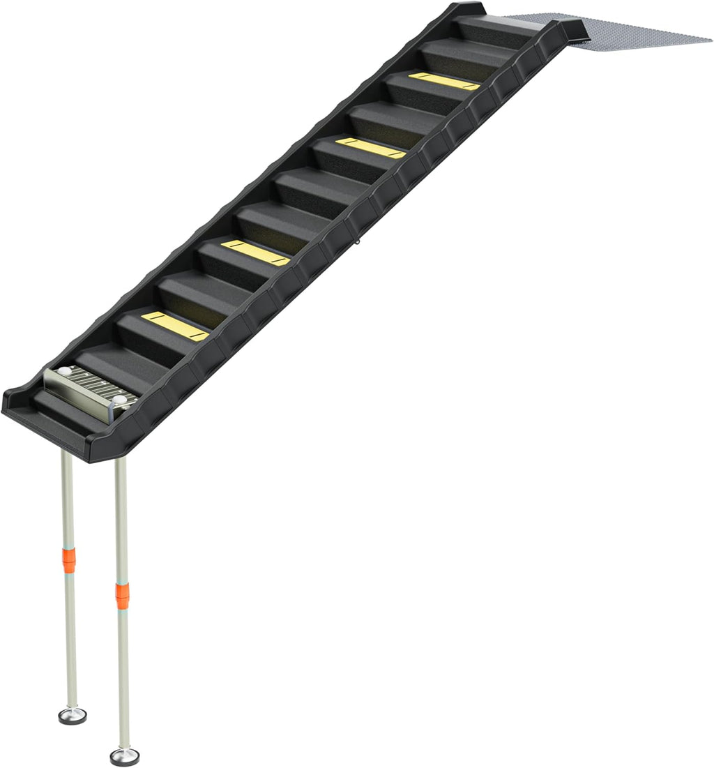 Foldable Dog Pool Ramp with 33" Legs for Free Height Adjustment,Safe & Easy Access Dog Water Ramp for Pool, Pool Ramp for Dogs up to 200Lbs (Black)