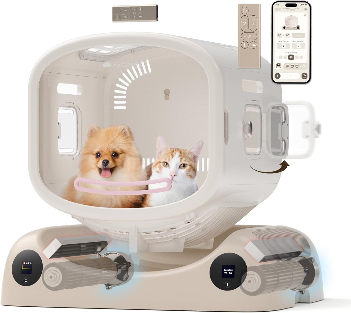 Pet Dryer Box - Safe Modular Design, 80L Large Space, Smart Temperature & App Control, 5 Sides Efficient Airflow, Ultra Quiet Cat and Dog Hair Dryer for Pet Grooming