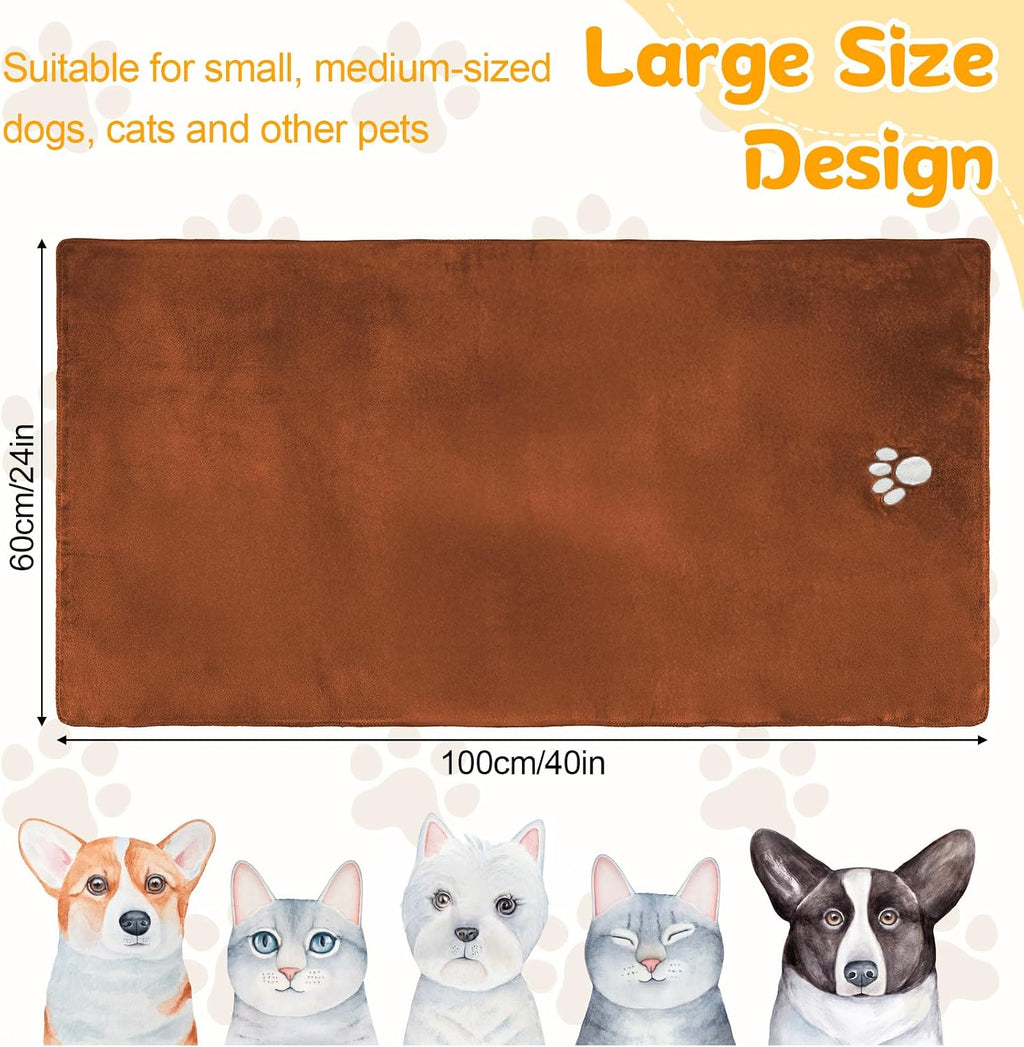 40 X 24 Inch Dog Towels for Drying Dogs, Absorbent Microfiber Dog Towel | Dog Bath Towel. Soft Dog Drying Towel. Dog Shower & Bath Supplies