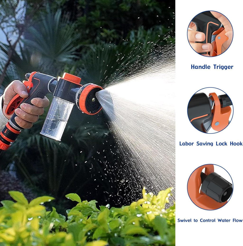 Dog Washing Hose Attachment, Dog Shower Attachment Hose Nozzle Foam Sprayer | Garden Hose Sprayer Nozzle with Soap Dispenser, Dog Hose Attachment with Shower Hose Adapter for Indoor Outdoor Pet Shower