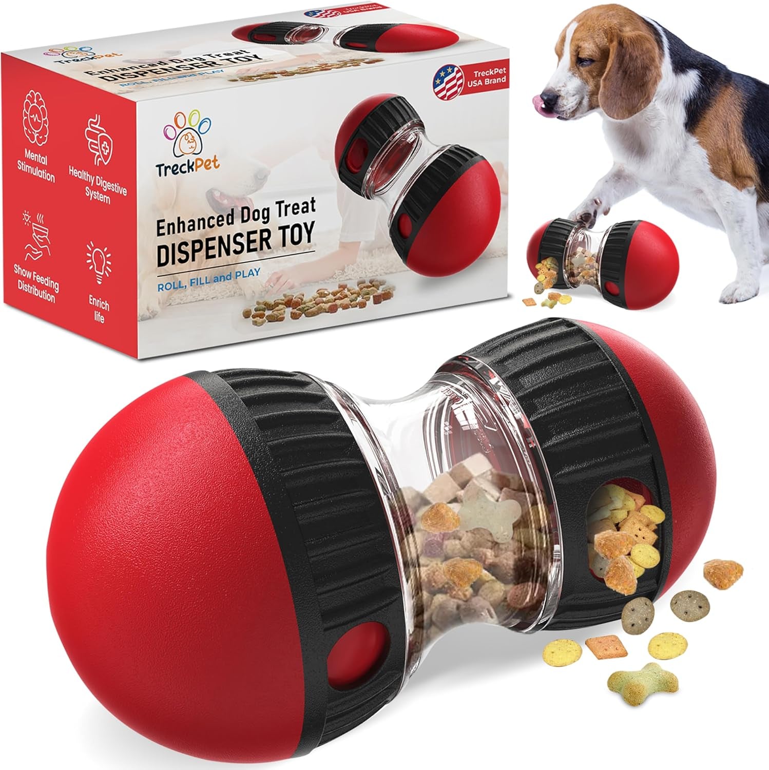 Interactive Dog Toys -Dog Puzzles for Smart Dogs-Snoop Dog Toy & Enrichment Toys for Dogs–Durable Dog Treat Toys to Keep Them Busy-Topple Dog Toy-Boredom Busters for Dogs