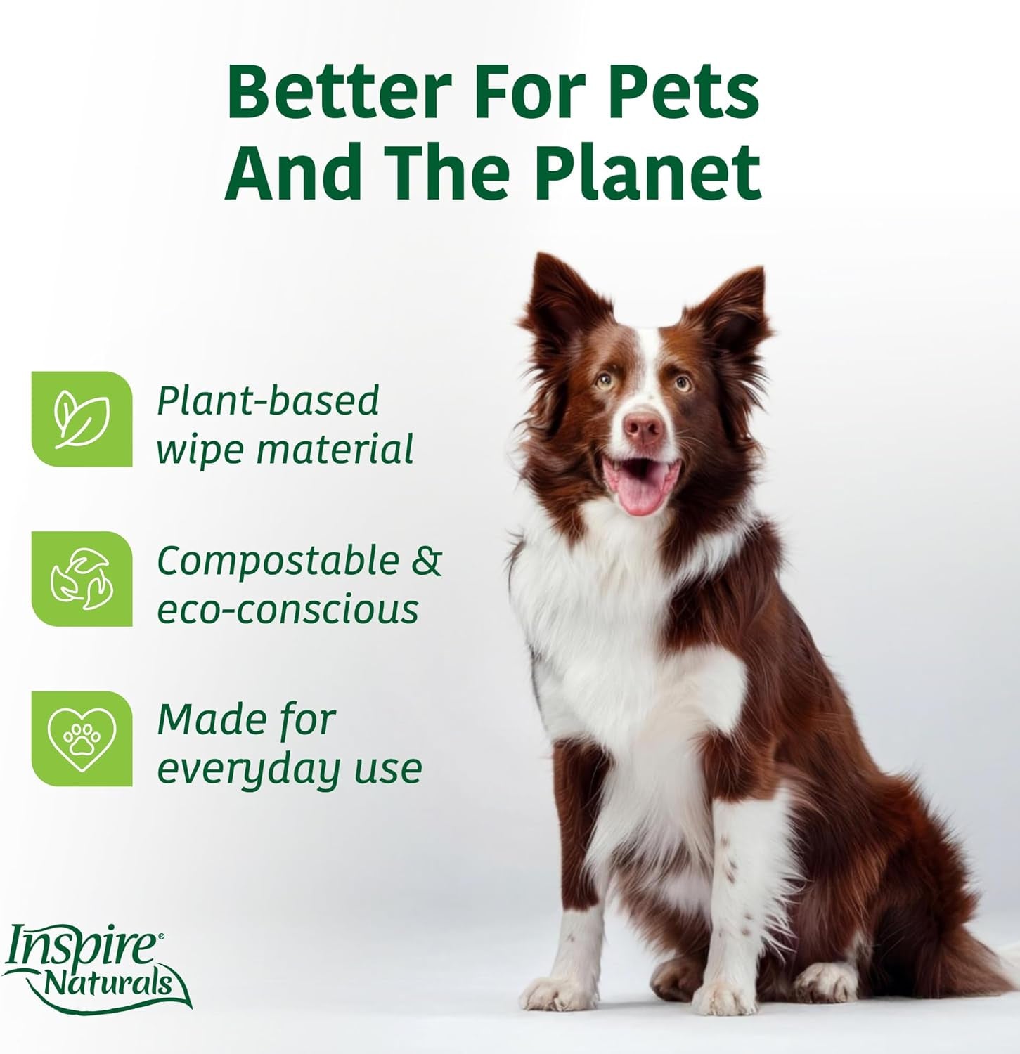 Naturals Pet Wipes for Dogs and Cats 100% Natural Plant Based with Organic Antioxidants, Dog Wipe Cleaning Deodorizing | Puppy Wipes | Dog Wipes for Paws and Butt(100Ct - 2 Pack)