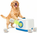 Automatic Dog Ball Launcher, Auto/Manual Paw-Activated Dog Ball Thrower, 3 Adjustable Distances Rechargeable Interactive Dog Toy, Indoor Outdoor Self Play Pet Toy with 4 Chew-Resistant Balls