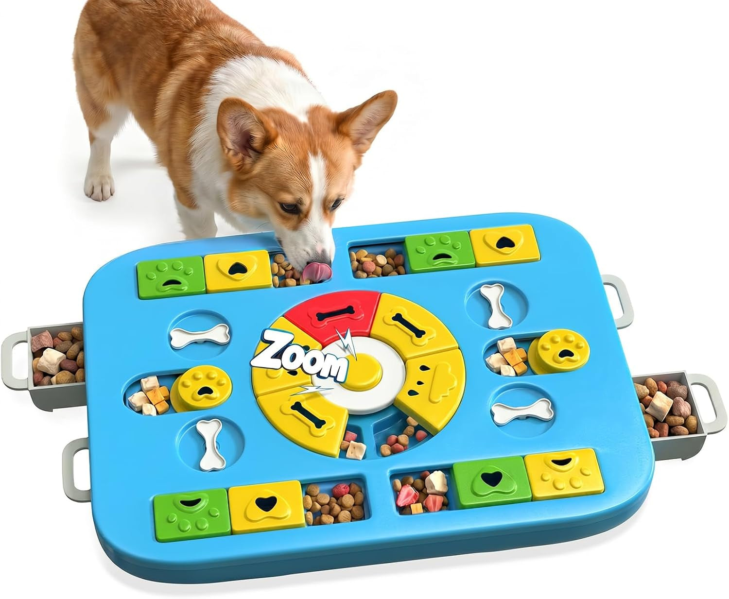 Dog Puzzle Toy, Treat Dispensing Dog Enrichment Toys, Blue | Interactive IQ Brain Stimulation, Slow Feeder Treat Dispenser, Non-Slip Durable, for Small Medium Large Dogs Cats Puppies