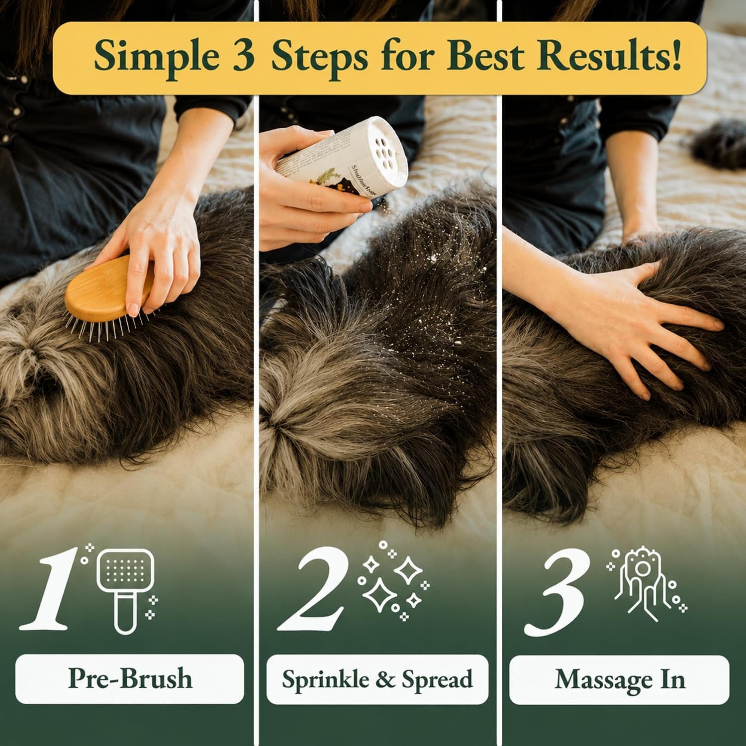 Dry Shampoo for Dogs – Antifungal Itchy Skin & Hot Spot Relief, Yeast Infection & Paw Licking Treatment, Dog Powder with Allergy Support & Odor Relief