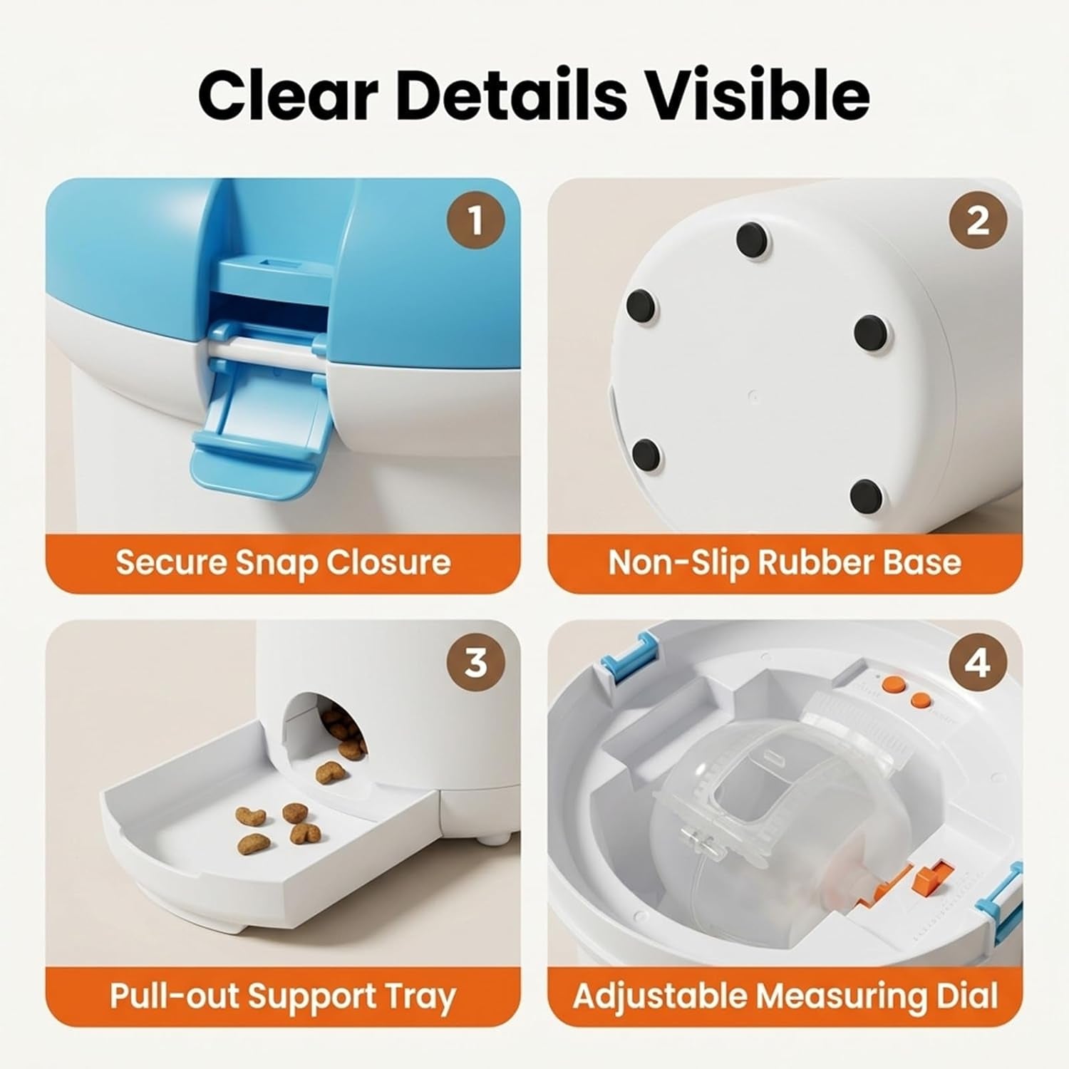 Automatic Dog Treat Dispenser, Button-Activated Interactive Dog Toy, Dog Puzzle Feeder for Mental Stimulation, Positive Reinforcement Training & Slow Feeding, USB Rechargeable