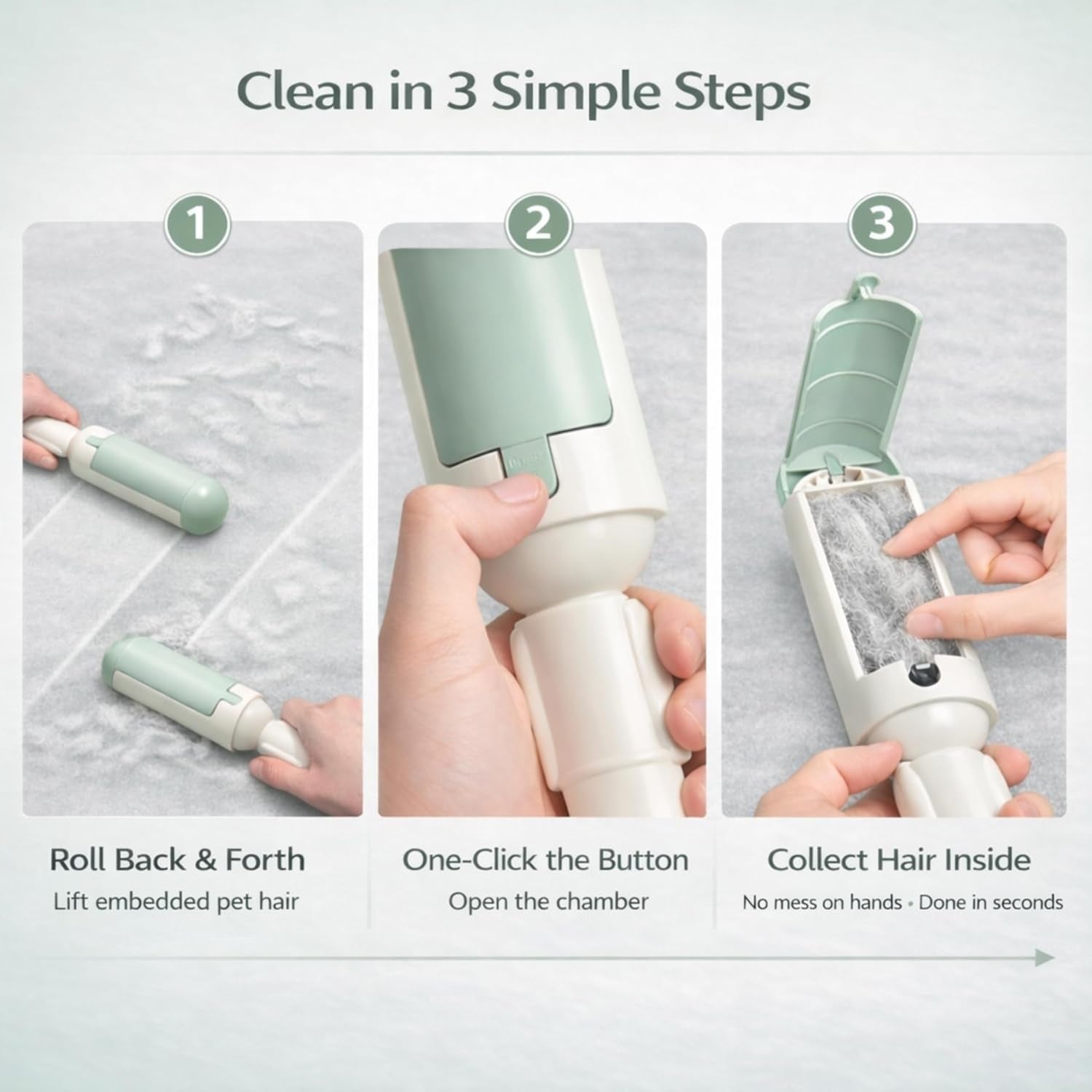 Pet Hair Remover Roller- Pet Hair Removal Tool with Strong Grip for Effortless Cleaning- Pet Hair Roller Lifts Fur from Clothes, Furniture & Car- Keep Your Home Fur-Free with Easy Cat Hair Lint Roller