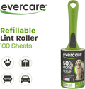 Evercare refillable lint roller with 100 sheets on a white background
