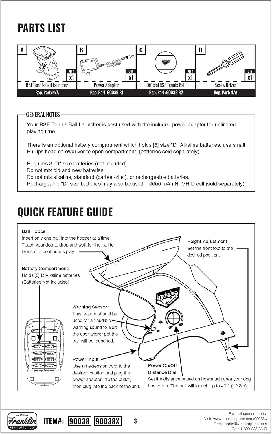 Technical diagram and parts list for a dog training device with labeled components and instructions.