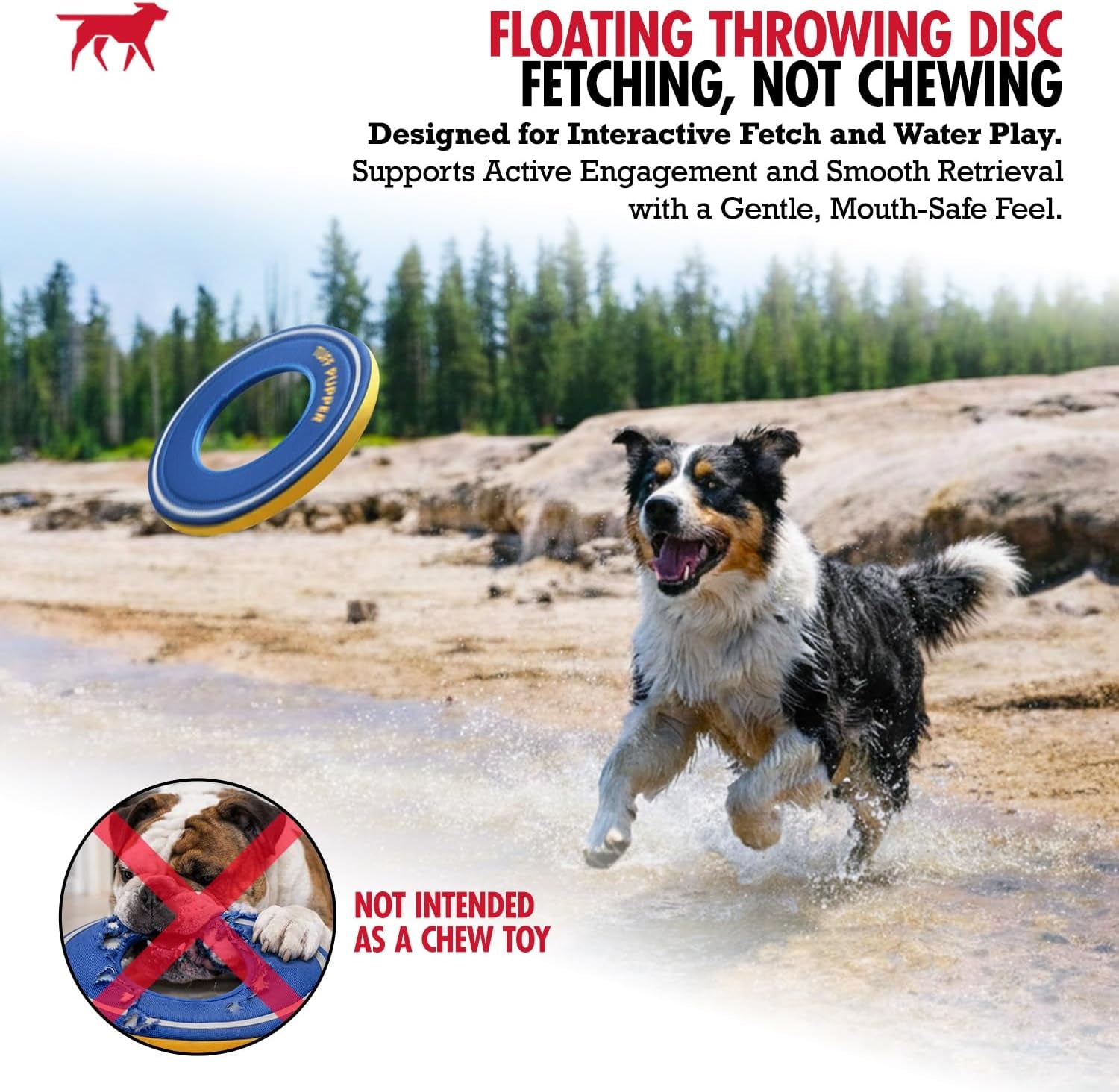 Floating Dog Frisbee Toy | Fetch Only Not a Chew Toy | Soft Foam Fetch Disc | High-Visibility Water & Snow Play | Gentle on Teeth | Lightweight Durable Outdoor Flying Toy