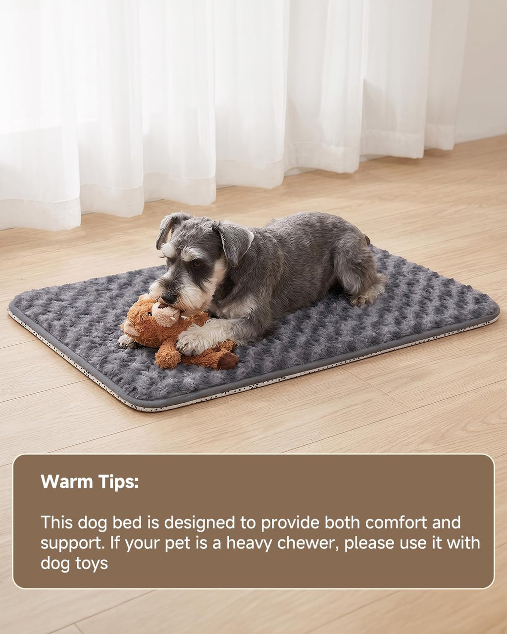 XL Dog Bed for Crate Pad, High Resilience Foam Mat Bed, 41X27, Dark Grey | Kennel Mat Pet Bed for Large Dogs, Supportive, Non-Slip Bottom, Lightweight & Portable, Washable, Suit for Travel, Trunk