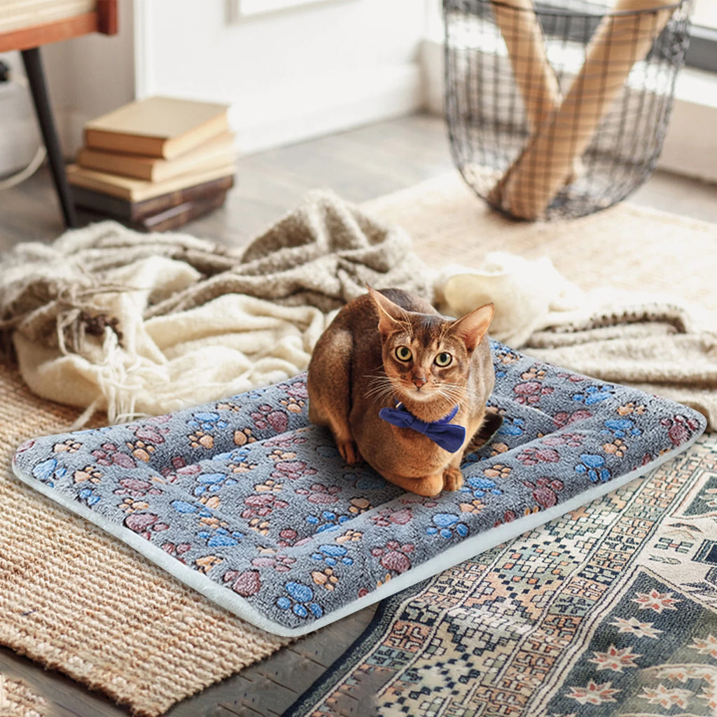 Dog Bed Mat Reversible Dog Crate Pad Soft Fluffy Pet Kennel Beds Dog Sleeping Mattress for Large Medium Small Dogs, 19 X 12.6 Inch