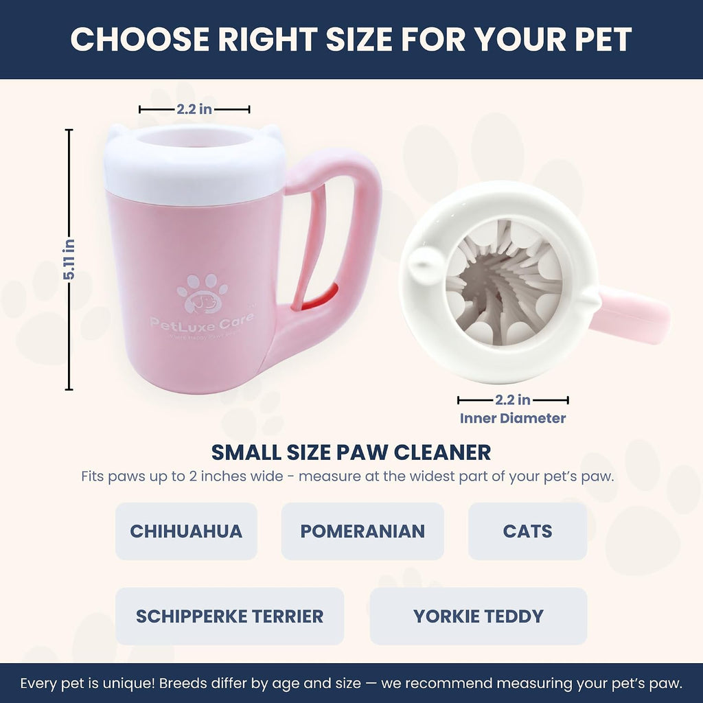 Dog Paw Cleaner, Paw Washer Cup with Soft Silicone Bristles, Portable Dog Foot Washer, 4-In-1 Paw Cleaner Kit with Paw Balm, Microfiber Towel & Grooming Brush (Pink Small)