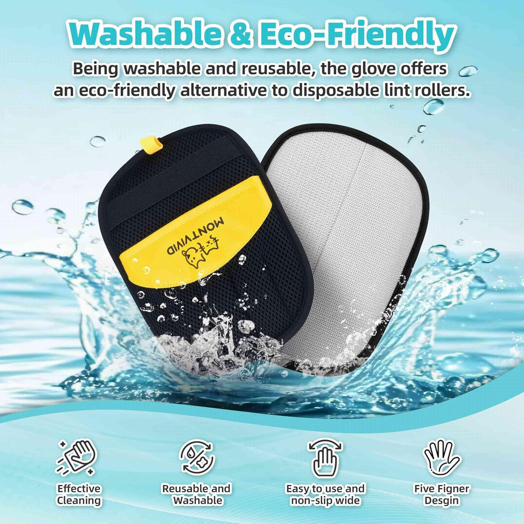 Pet Hair Removal Glove, Upgraded Electrostatic Pet Hair Remover, Reusable Five-Finger Magic Brush, Effectively Removes Dog & Cat Hair from Couch, Carpet, Clothes, Furniture & Car Seat
