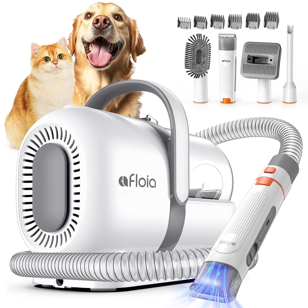 Dog Grooming Vacuum Kit, 1.5L Tank, White | Contains Floating Fur during Coat Care, Helping Sofas, Floors and Clothes Stay Cleaner between Deep Cleans.