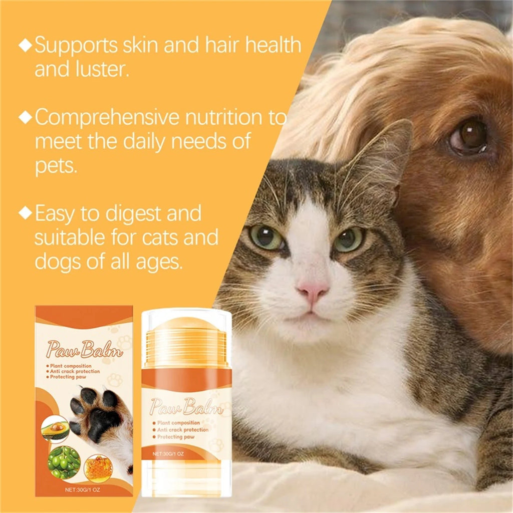 Dog Paw Balm Moisturizer 30G, Natural Beeswax & Oil, Lick-Safe Paw Care for Dry, Cracked Pads, Elbows & Nose, Soothes & Protects, Moisturizes for Harsh Conditions