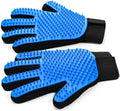 Pet Hair Removal Glove for Dogs & Cats, 2-Pack Blue | 2-In-1 Deshedding Brush and Massage Mitt for Shedding Control, Bathing and Washing, Safe for Short or Long Hair Pets