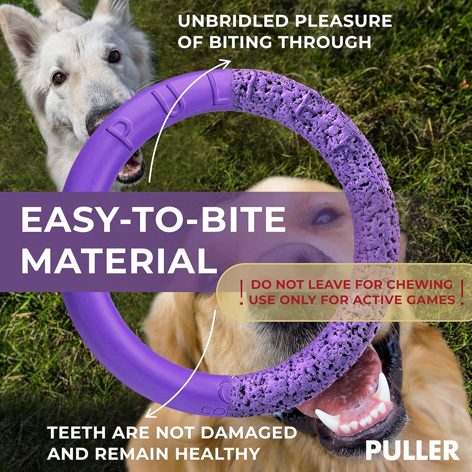 Puller Outdoor Dog Ring Toys - Dog Fetch Toy & Tug of War Dog Toy for Small Medium Large Dogs - Dog Ball & Soft Dog Frisbee Alt - outside Dog Yard Toys - Big Dog Pull Toy - Dog Agility Jumps Tool