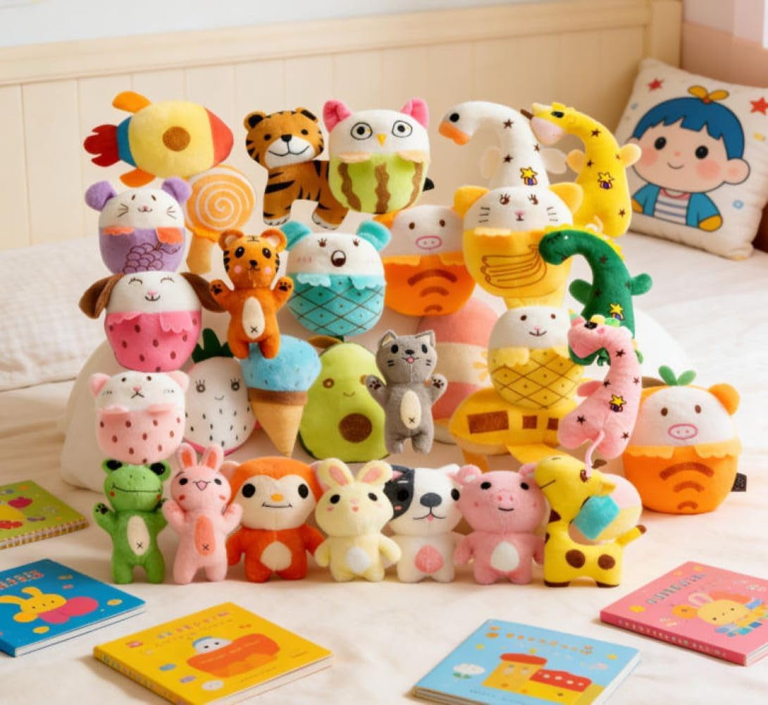 30 Pcs Dog Squeaky Toys, Cute Plush Small Dog Toys with Squeakers, Interactive Puppy Chew Toys for Small Medium Dogs to Keep Them Busy