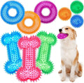9 Pcs Dog Squeaky Toys Set, Gift for Dog Squeaky Balls Donut Bone Shape Teething Toys for Small Medium TPR Rubber Pet Chew for Training Fetching Teething