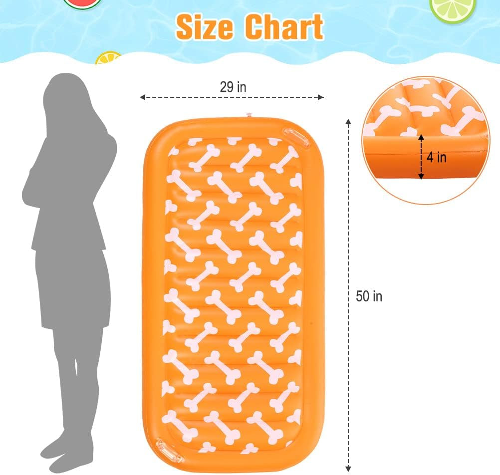 Inflatable Dog Pool Float - Large Ride on Pool Raft Toy for Pet, Summer Swiming Pool or Lake Water Games for Small to Large Dogs, Floating Raft with Cute Paw Design