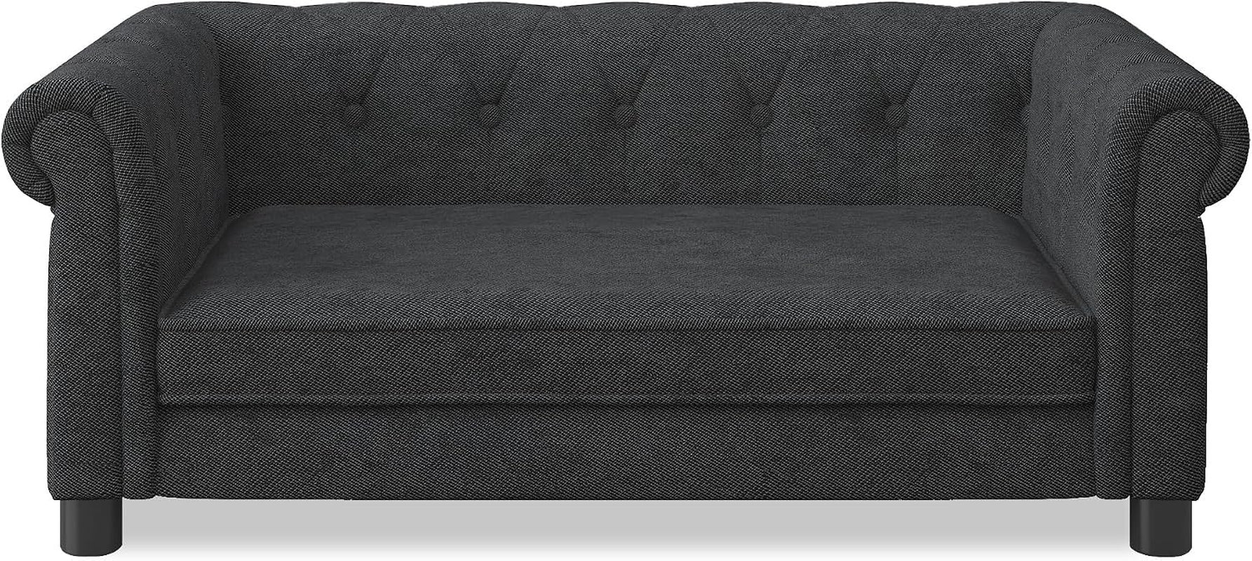 Pet Bed Dog Sofa,39" Pet Couches with Backrest and Armrests,Dog Sofa Bed for Small and Medium-Sized Dogs W/Linen Fabric,Black
