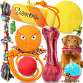 12 Pack Heavy Duty Various Dog Chew Toys Pack for Aggressive Chewers - Includes Large Rope Toys, Squeaky Toys & Indestructible Chew Bone for Medium, Large & X-Large Dogs (For Powerful Chewers)