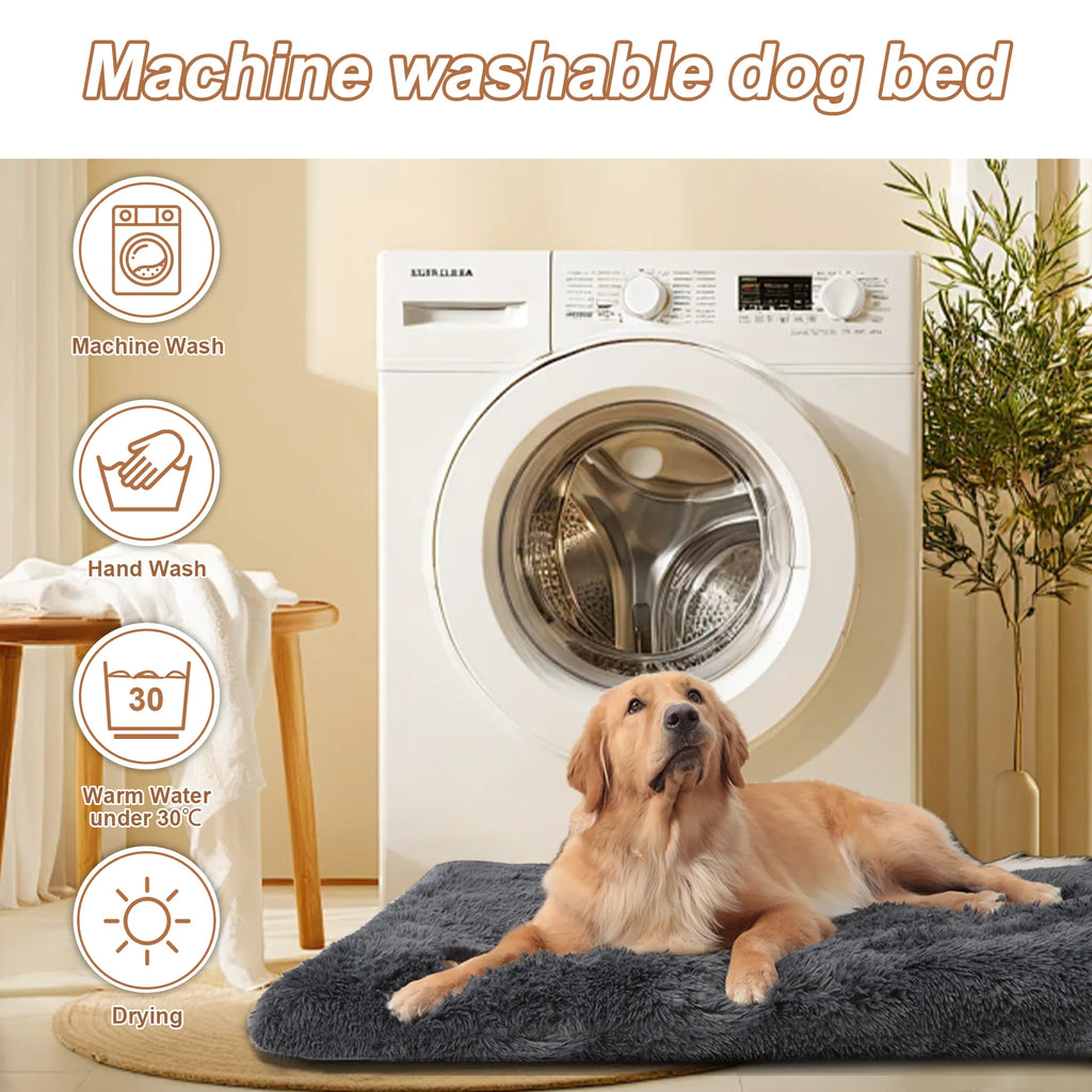 42"X28" Plush Dog Crate Beds for Large Dogs，Washable Pet Kennel Pillow Soft Dog Pad