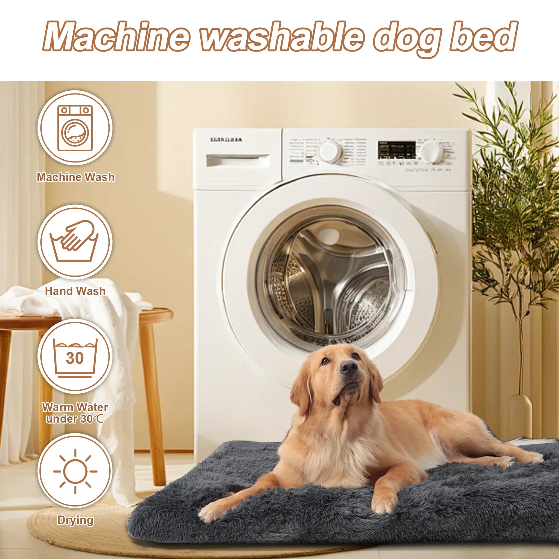 42"X28" Plush Dog Crate Beds for Large Dogs，Washable Pet Kennel Pillow Soft Dog Pad