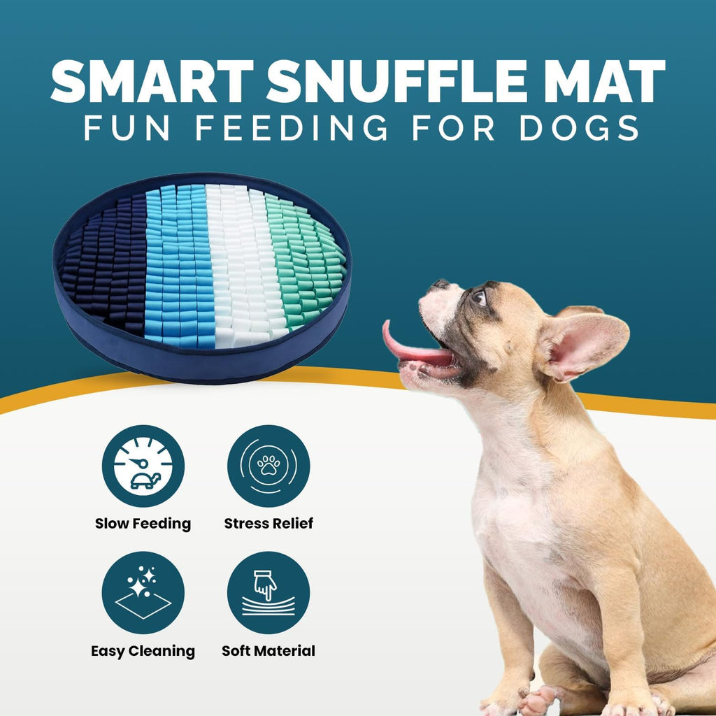 Snuffle Mat for Dogs - Adjustable Interactive Puzzle Toy (Blue, Sky Blue, White, Green)
