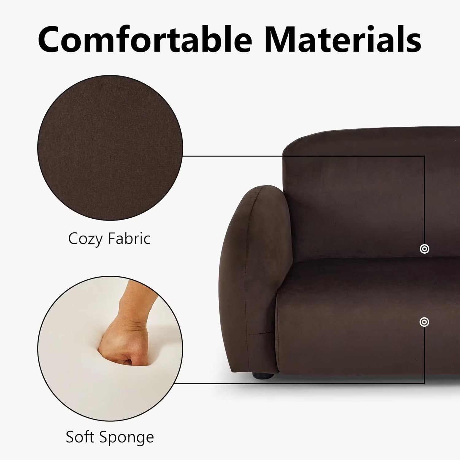 Dog Sofa with Anti-Slip Feet, 40" X 24.8" Pet Couch for Small Medium Dogs