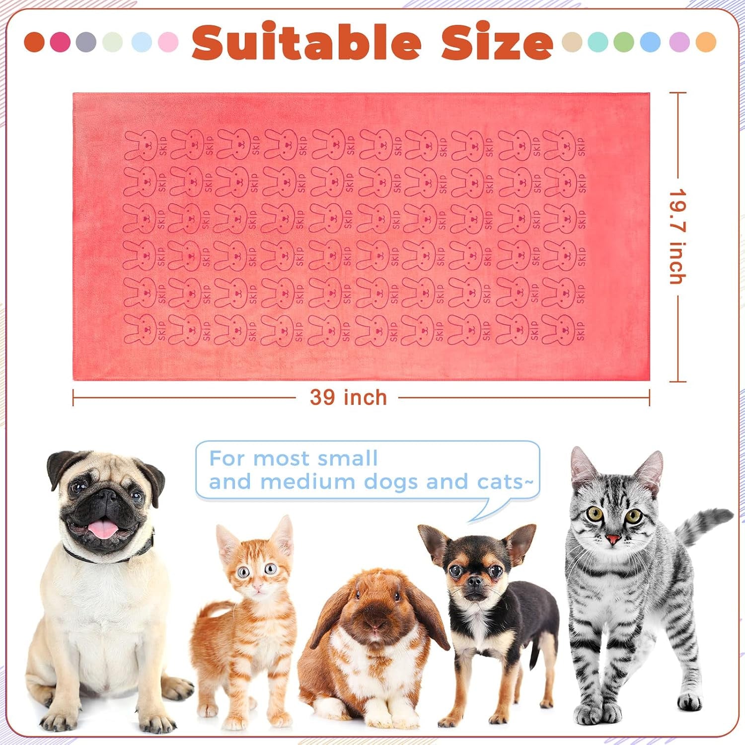 12 Pcs Microfiber Dog Towels for Drying Dogs Cats, 20 X 40 Inch, Quick Drying Absorbent Pet Puppy Towels for Small Puppy Dog Cat Kitten Pet, Grooming Bathing Shower Travel Supplies(Multicolor)