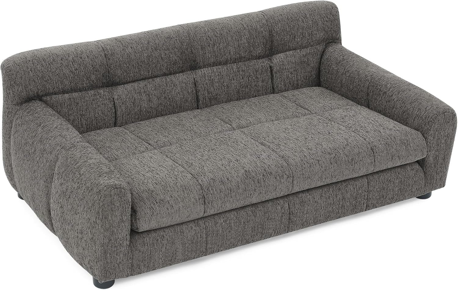 38" Dog Couch, Comfortable Dog Sofa Bed with Backrest and Armrests for Medium and Large Dogs, Linen Cozy Soft Cushion Pet Bed,Dark Gray