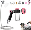 Dog Shower Attachment with 6.6FT Shower Hose, 8 Sprayer Modes Dog Washing Hose Attachment for Bathroom & Bathtub, Outdoor Use Dog Washing Kit with Pet Grooming Glove Shampoo Dispenser and Holder