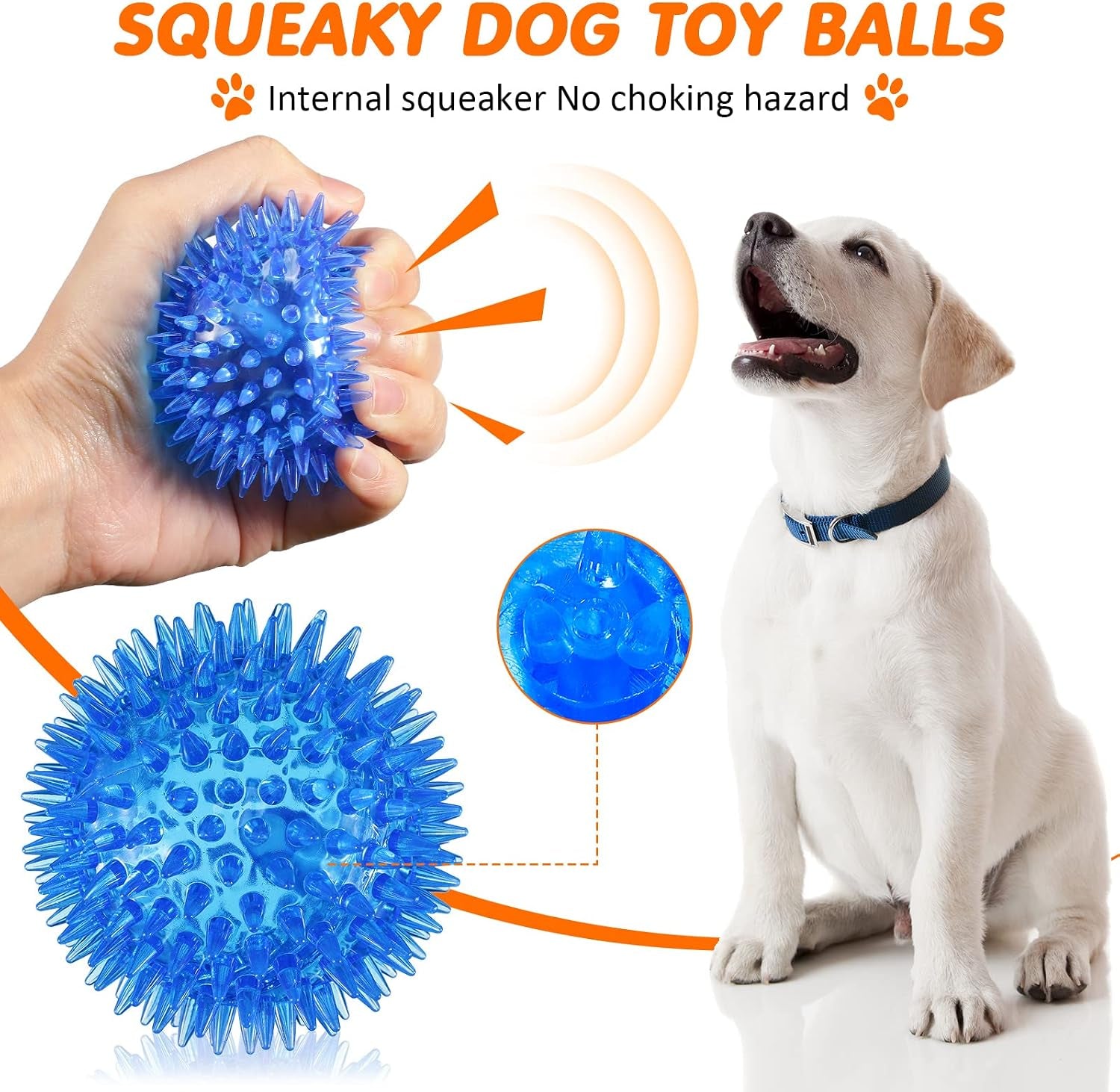 9 Pcs Dog Squeaky Toys Set, Gift for Dog Squeaky Balls Donut Bone Shape Teething Toys for Small Medium TPR Rubber Pet Chew for Training Fetching Teething