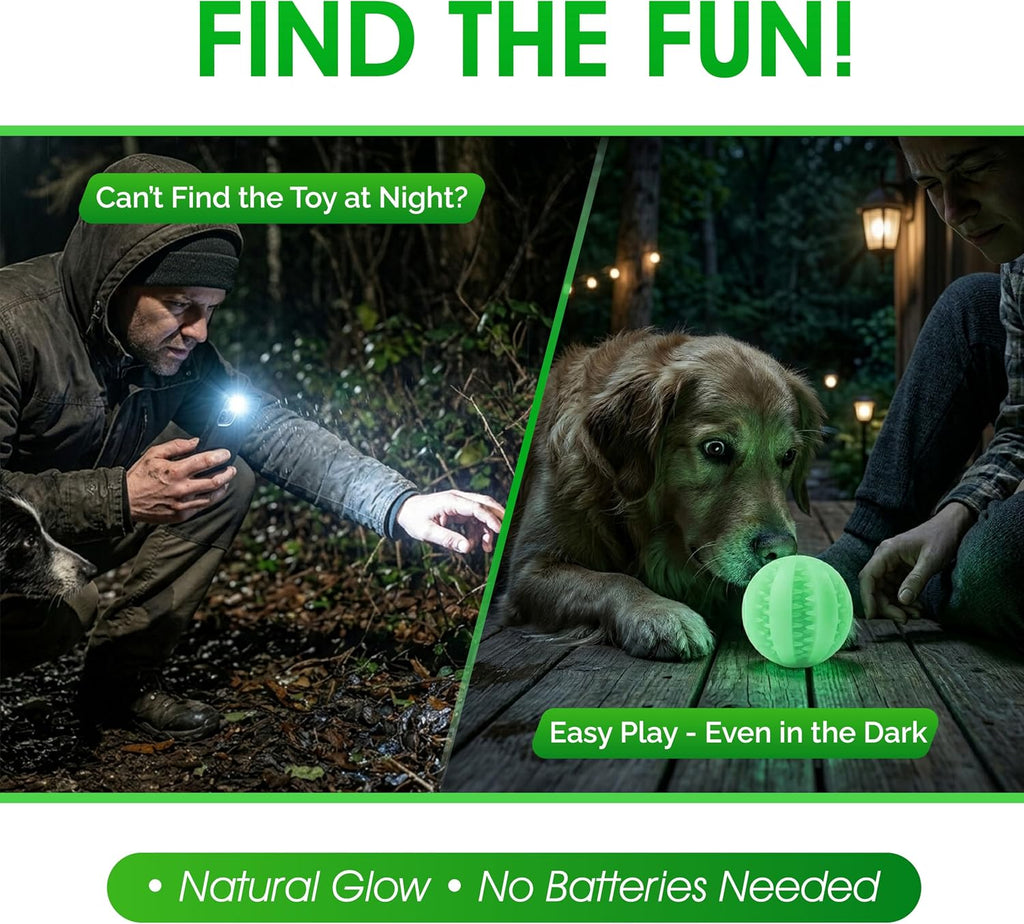 Treat Ball for Dogs, Glowing Dog Ball Toy, Interactive Treat Dispensing Dog Toys for Chewers,Dog Fetch Ball, Glow in the Dark Light up Ball for Dog, Slow Feeder IQ Training Toy, Dog Treat Toy
